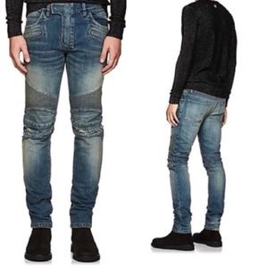 BALMAIN moto distressed jeans men EU36 US40